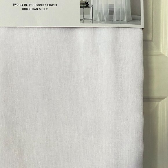 DKNY 50 x 84 DOWNTOWN SHEER White Window Curtains 2 Panels Drapes Set. - Picture 8 of 11